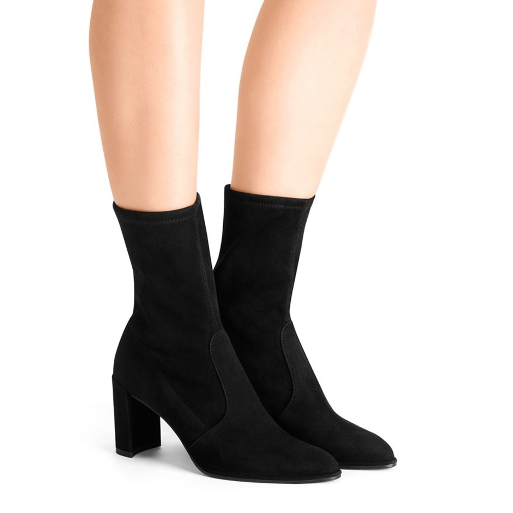 Stuart Weitzman Prancer Black Suede Booties